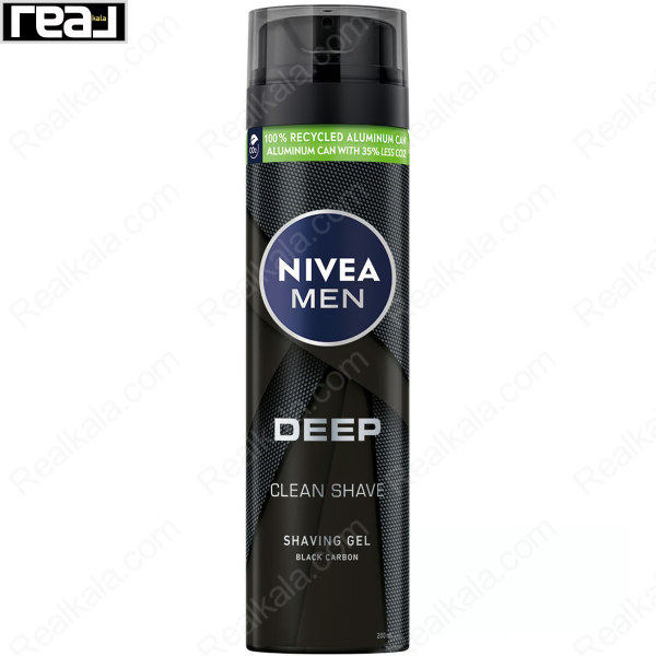 ژل اصلاح نیوا مدل دیپ بلک کربن NIVEA Men Deep Clean Shave Black Carbon 200ml