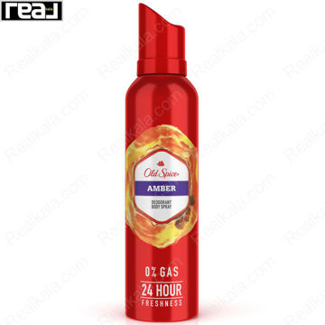 اسپری بدن الد اسپایس بدون گاز مدل امبر Old Spice Amber No Gas 24 Hour Freshness Deodorant Body Spray