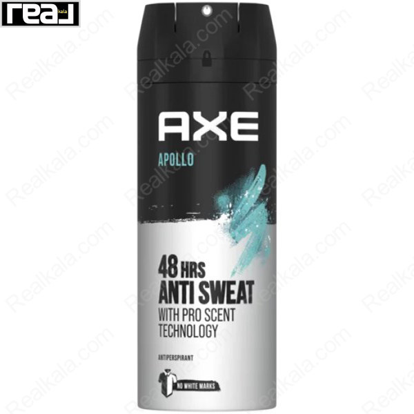 اسپری ضدتعریق آکس مدل آپولو با کنترل تعریق تا 48 ساعت و فناوری Pro Scent بدون ایجاد رد سفید