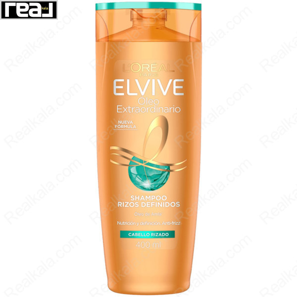 شامپو مغذی و ضد موخوره لورال مخصوص موهای فر Loreal Elvive Oleo Extraordinario Shampoo Rizos Definidos