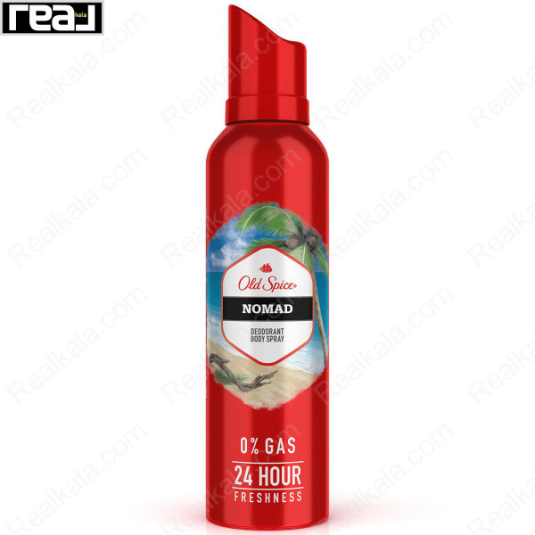اسپری دئودورانت بدن Old Spice Nomad مدل No Gas با ماندگاری 24 ساعته و رایحه ادویه‌ای چوبی مردانه