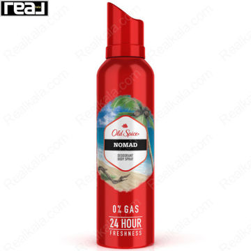 اسپری دئودورانت بدن Old Spice Nomad مدل No Gas با ماندگاری 24 ساعته و رایحه ادویه‌ای چوبی مردانه