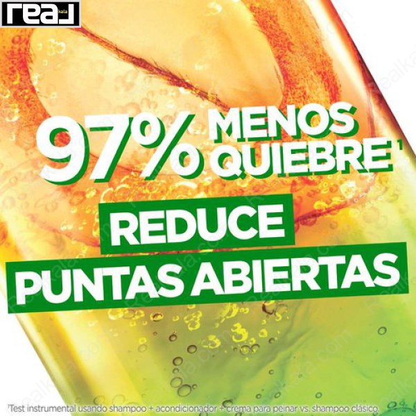 Garnier Fructis Borrador de Daño – گرافیک کاهش ۹۷ درصدی شکستگی و کاهش موخوره برای موهای آسیب‌دیده