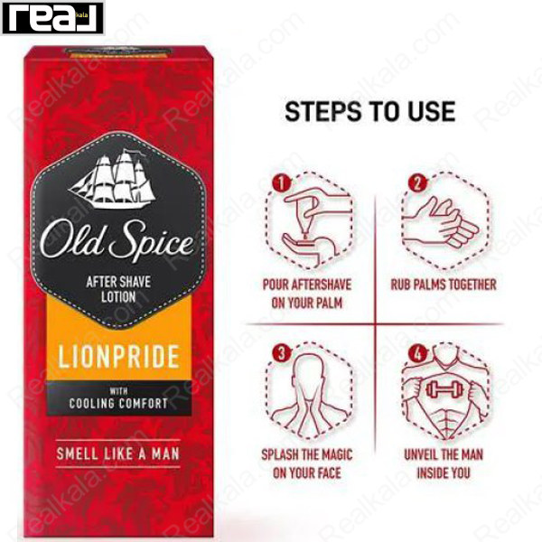 افتر شیو الد اسپایس مدل لیون پراید Old Spice After Shave Lotion Lion Pride 100ml