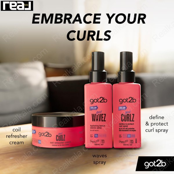 اسپری فر کننده و آبرسان مو گات تو بی Got2b Got Curlz Define & Protect Curl Spray 150ml