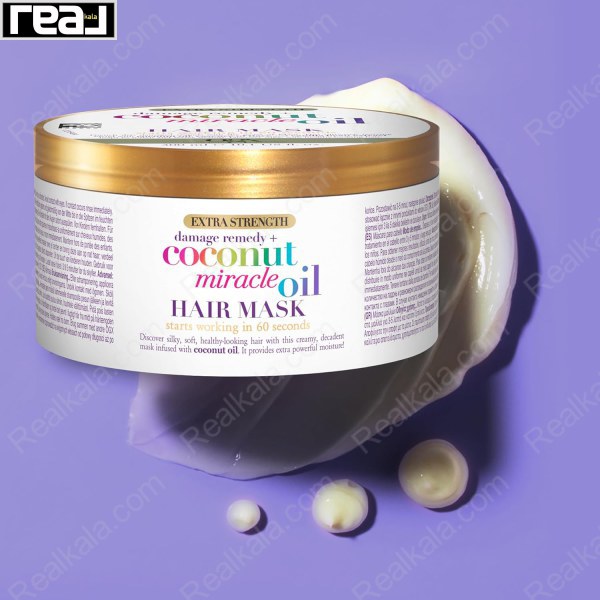 ماسک مو درمانی او جی ایکس حاوی روغن معجزه گر نارگیل Ogx Coconut Miracle Oil Hair Mask 300ml