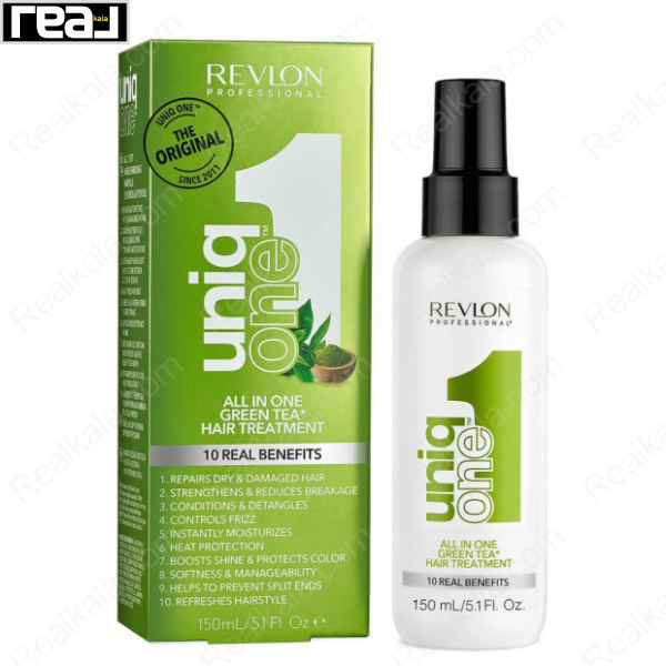 اسپری مو درمانی و ده کاره یونیک وان رولون عصاره چای سبز Revlon Uniq One All In One Green Tea Hair Treatment 150ml