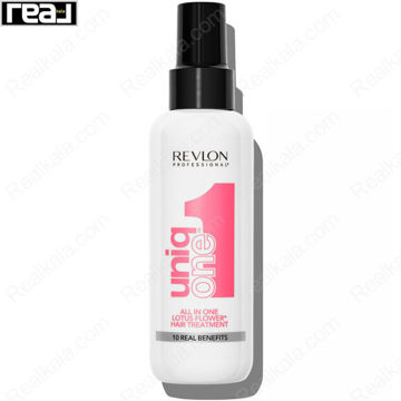 اسپری مو درمانی و ده کاره یونیک وان رولون عصاره گل نیلوفر آبی Revlon Uniq One All In One Lotus Flower Hair Treatment 150ml