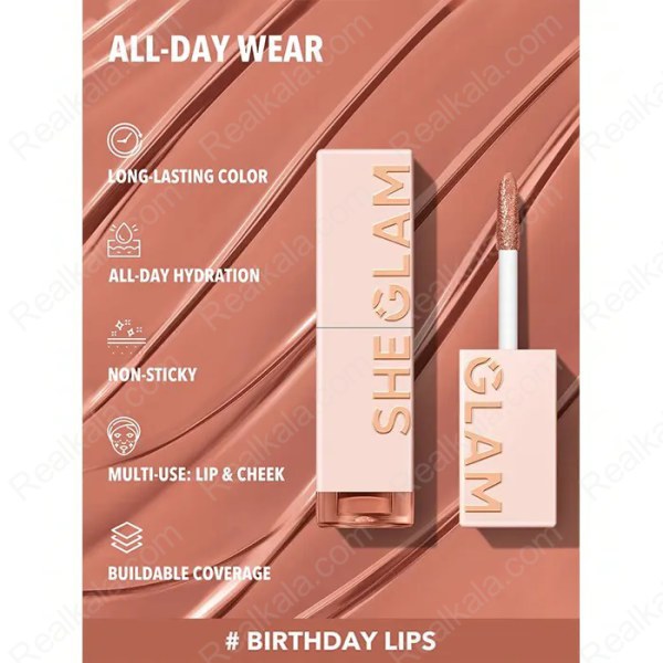 تینت لب مایع شیگلم رنگ Sheglam Take A Hint Lip Tint Birthday Lips