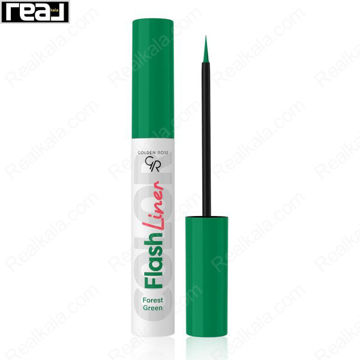 خط چشم رنگی فلش لاینر گلدن رز سبز زیتونی شماره 102 Golden Rose Flash Liner Forest Green