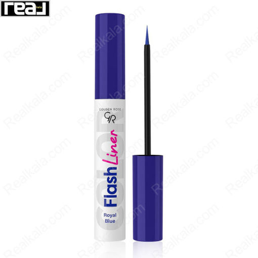 خط چشم رنگی فلش لاینر گلدن رز آبی ارغوانی شماره 104 Golden Rose Flash Liner Royal Blue