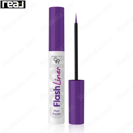 خط چشم رنگی فلش لاینر گلدن رز بنفش آلویی شماره 107 Golden Rose Flash Liner Plum Purple