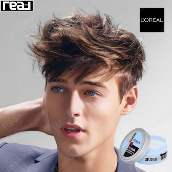 تصویر تبلیغاتی کرم حالت‌ دهنده مو لورال Studio Line با مدل مو شلوغ