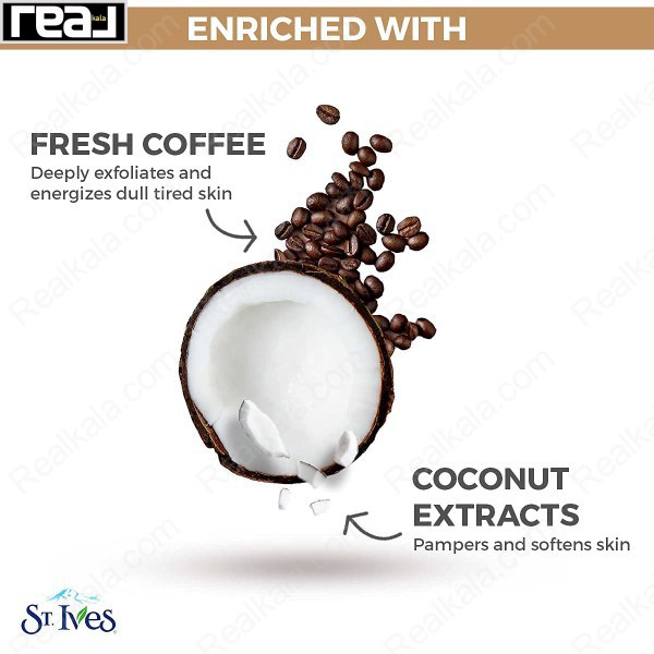 اسکراب لایه بردار نارگیل و قهوه سینت ایوز ST.Ives Energizing Scrub Coconut & Coffee