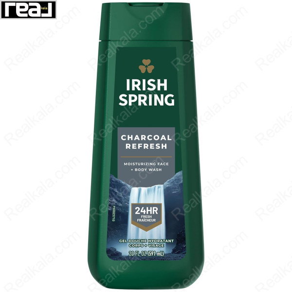 شامپو بدن آیریش اسپرینگ مدل چارکوال رفرش Irish Spring Charcoal Refresh Body Wash 591ml