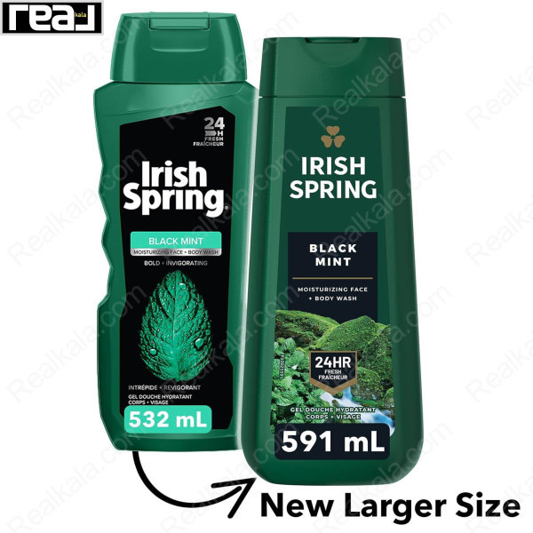 شامپو بدن آیریش اسپرینگ مدل بلک مینت Irish Spring Black Mint Body Wash 591ml