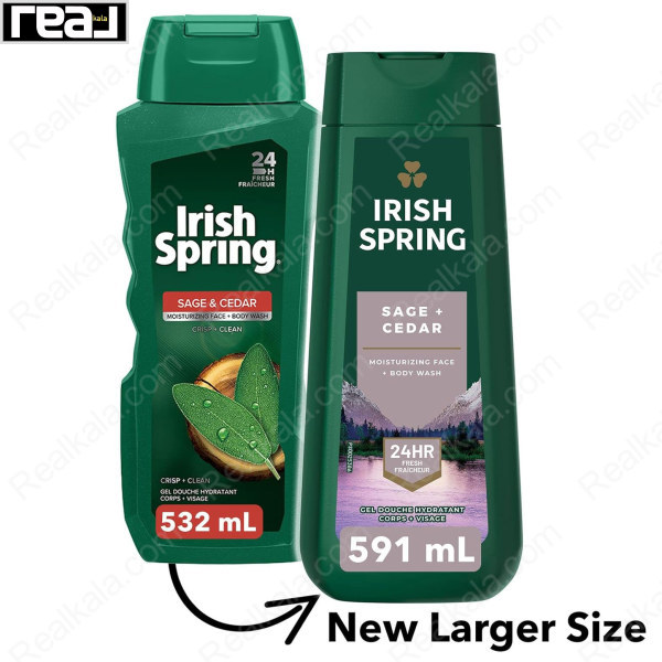 شامپو بدن آیریش اسپرینگ مدل سیج سدار Irish Spring Sage Cedar Body Wash 591ml