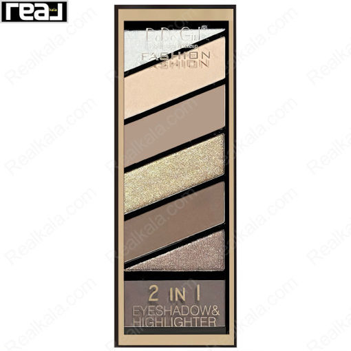 پالت سایه و هایلایتر 2 در 1 دودو گرل مدل فشن شماره 01 DoDo Girl Fashion 2 In 1 Eyeshadow & Highlighter