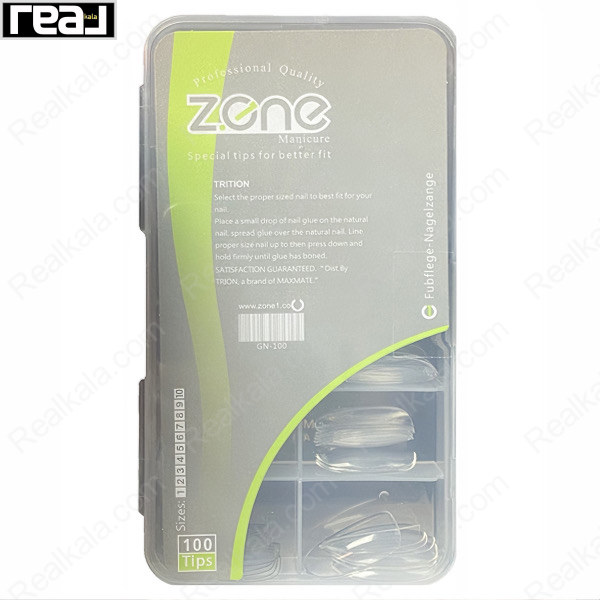 تیپ کاشت ناخن مصنوعی سر گرد 100 عددی زد وان (بی رنگ) Z-One Nail Extension