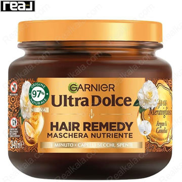 ماسک مو گارنیر Ultra Dolce تغذیه و نرم کننده موهای خشک با Argan Oil و Camelia Oil
