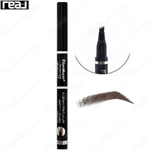 هاشور ابرو 4 خط فلورمار 48 ساعته شماره 08 Flarmear Liquid 4D Eyebrow Pen