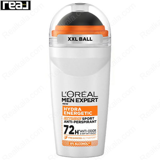 دئودورانت رولی (مام) لورال مدل هیدار انرژتیک Loreal Men Expert Hydra Energetic Deodorant Roll-On 72h