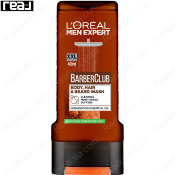 ژل دوش مردانه 3 در 1 لورال مناسب بدن، مو و ریش Loreal Barber Club Body Hair & Beard Wash 400ml