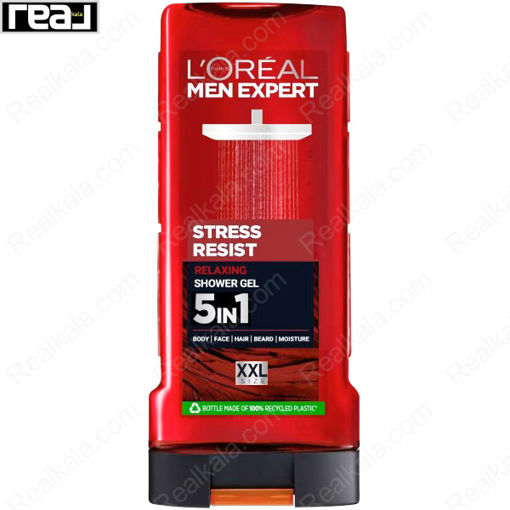 ژل دوش مردانه 5 در 1 لورال مدل استرس رزیست Loreal Stress Resist Relaxing Shower Gel 400ml