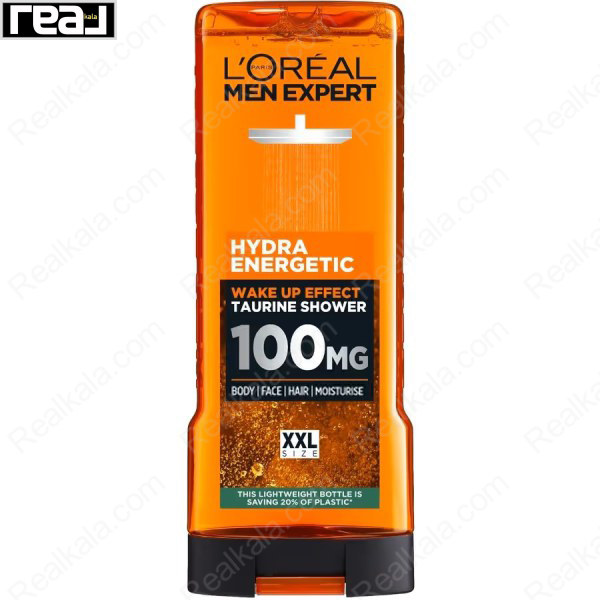 ژل دوش مردانه 4 در 1 لورال مدل هیدرا انرژی Loreal Hydra Energy Wake Up Effect Taurine Shower 400ml