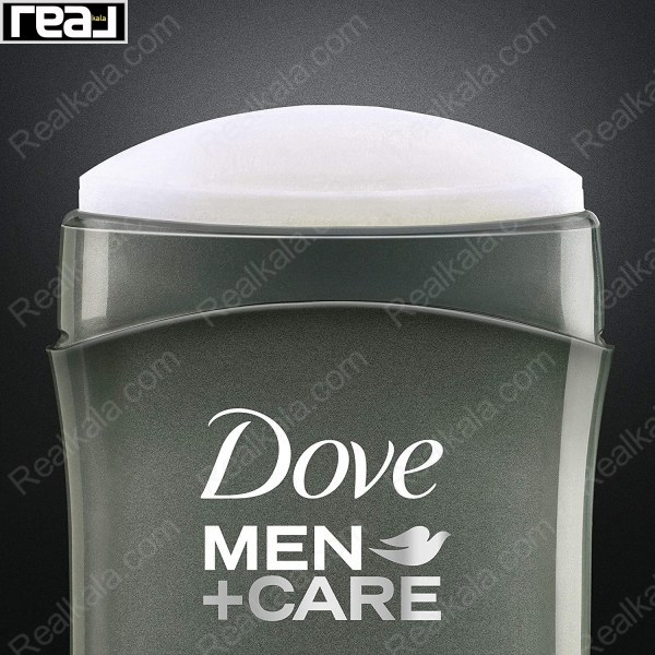نمای نزدیک از بخش بالایی بسته‌بندی استیک ضدتعریق داو Men+Care با لوگوی برند