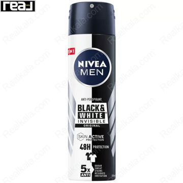 اسپری مردانه نیوا بلک اند وایت اینویزیبل اورجینال 5 در 1 Nivea Black & White Invisible Original Spray 48h 150ml