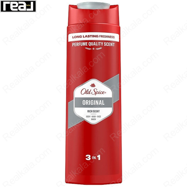 ژل شوینده 3 در 1 الد اسپایس مناسب سر و صورت و بدن مدل اورجینال Old Spice Original 3IN1 400ml