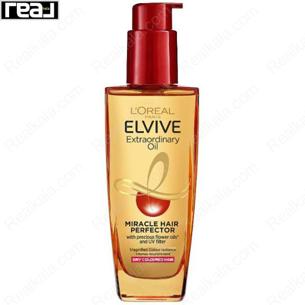 روغن مو لورال Elvive Extraordinary Oil مخصوص موهای خشک و رنگ شده 100 میل