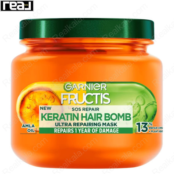 ماسک موی ترمیم کننده قوی گارنیر Garnier Keratin Hair Bomb Mask 320ml