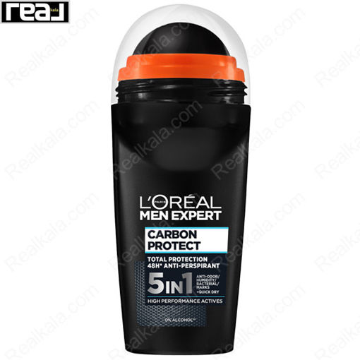 دئودورانت رولی (مام) لورال مدل کربن پروتکت 5 در 1 Loreal Men Expert Carbon Protect Deodorant Roll-On 48h