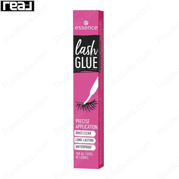 نمای روبروی جعبه چسب مژه اسنس با ظاهر صورتی