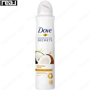 اسپری ضد تعریق زنانه داو مدل نارگیل و گل یاس Dove Coconut & Jasmine Spray 250ml
