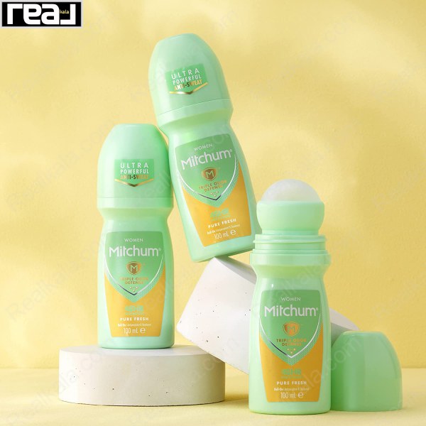 مام رول ضد تعریق زنانه میچام مدل پیور فرش Mitchum Pure Fresh Deodorant Roll On 100ml