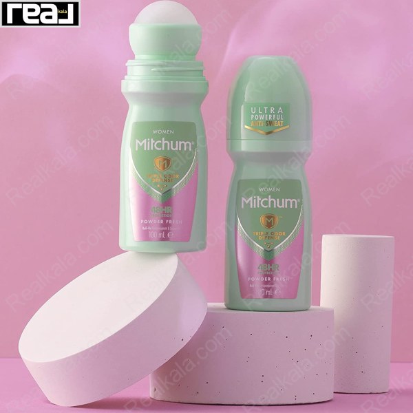 مام رول ضد تعریق زنانه میچام مدل پاودر فرش Mitchum Powder Fresh Deodorant Roll On 100ml