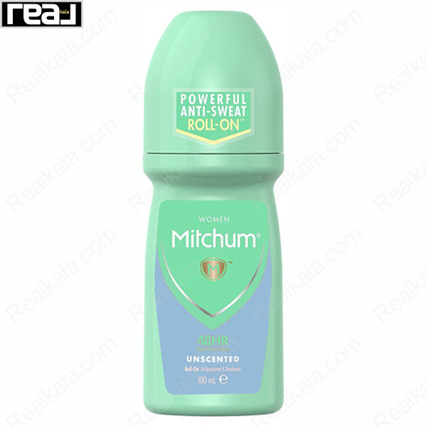 مام رول ضد تعریق زنانه میچام مدل آنسکنتد (بدون بو) Mitchum Unscented Deodorant Roll On 100ml