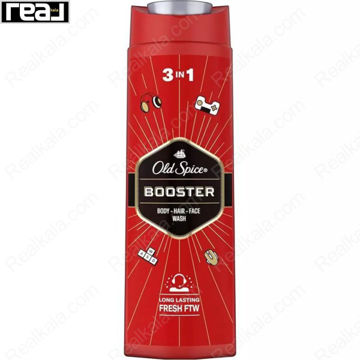 بطری شامپو بدن مردانه Old Spice Booster مدل 3 در 1 مناسب مو صورت و بدن با طراوت طولانی‌مدت