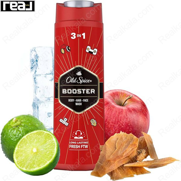 شامپو بدن سه در یک الد اسپایس بوستر Old Spice Booster Body Hair Face Wash 400ml