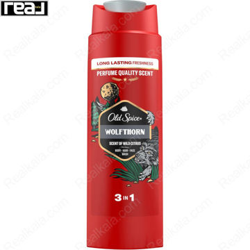 بطری شامپو بدن مردانه Old Spice Wolfthorn مدل 3 در 1 با رایحه Wild Citrus مناسب مو صورت و بدن