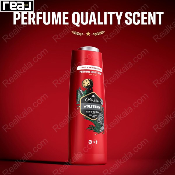 شامپو بدن Old Spice Wolfthorn مدل 3 در 1 با رایحه عطری باکیفیت و ماندگاری طولانی برای مو صورت و بدن