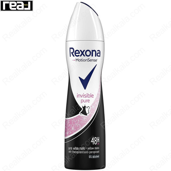 اسپری ضد تعریق رکسونا زنانه Invisible Pure با محافظت بدون لکه