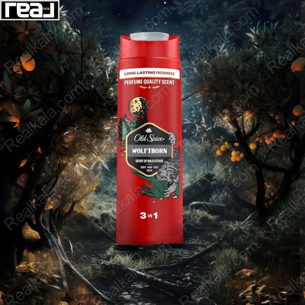 شامپو بدن 3 در 1 الد اسپایس مدل ولفتورن Old Spice Wolfthorn Body Hair Face Wash 400ml