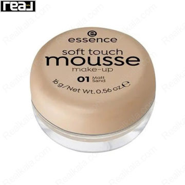 موس Essence Soft Touch Mousse Make-Up شماره 01 Matt Sand با جلوه مات و بافت سبک مخملی