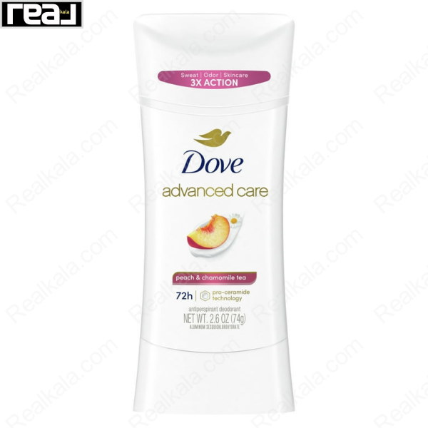 استیک ضد تعریق زنانه (مام) داو 72 ساعته مدل هلو و چای بابونه Dove Advanced Care Peach & Chamomile Tea 74g