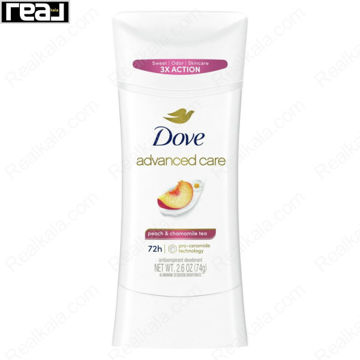 استیک ضد تعریق زنانه (مام) داو 72 ساعته مدل هلو و چای بابونه Dove Advanced Care Peach & Chamomile Tea 74g