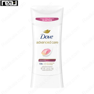 استیک ضد تعریق زنانه داو Advanced Care رز پتال با تکنولوژی pro-ceramide، مرطوب‌کننده پوست و رایحه گل رز
